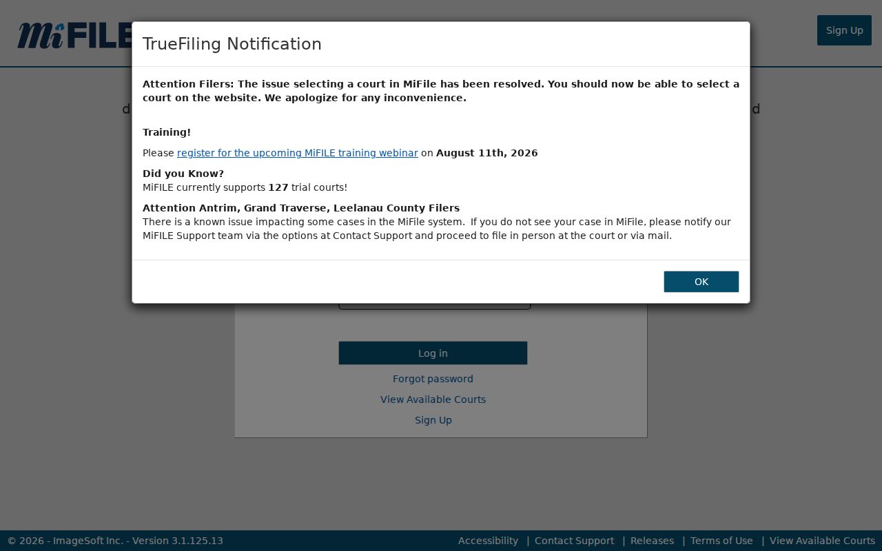 Newaygo County case lookup Michigan e-filing portal