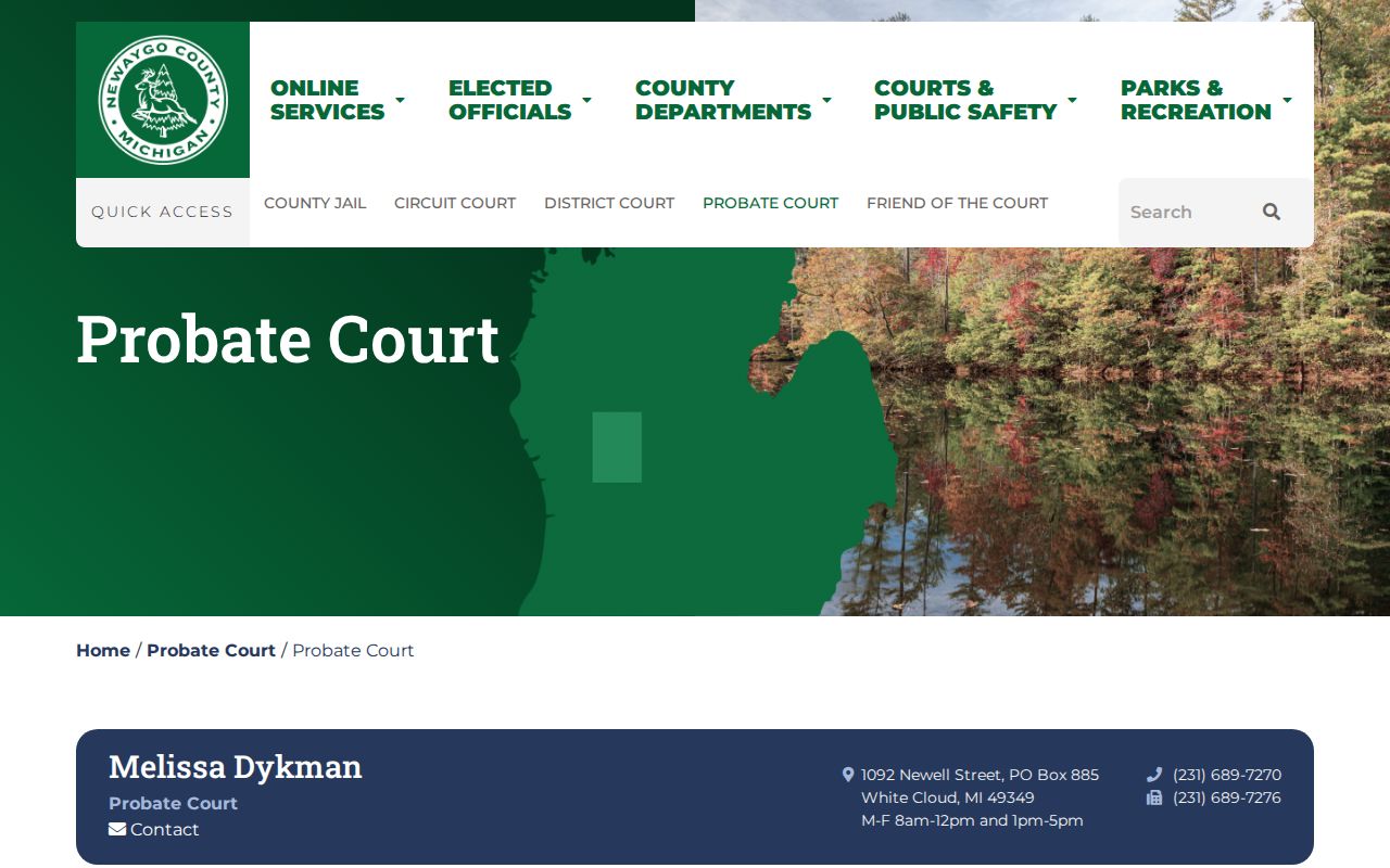 Newaygo County court docket Probate Court records contact